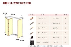 金物セット/アイボリーヒンジ